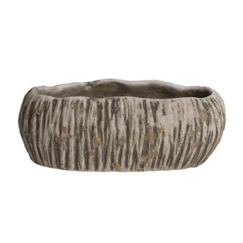BETÓNOVÝ Kvetináč, oválny, s efektom dreva