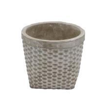 BETÓNOVÝ KVETINÁČ, 4 UHLY, KOŠOVÝ VZOR, SIVÝ