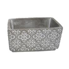 BETÓNOVÝ KVETINÁČ, TVAR TEHLY, MOZAIKOVÝ VZOR, SIVÁ