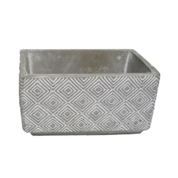 BETÓNOVÝ KVETINÁČ, TEHLOVÝ, KOSOŠTVORCOVÝ VZOR, SIVÝ