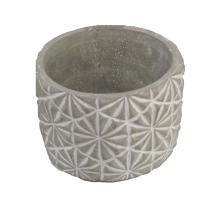 BETÓNOVÝ KVETINÁČ, OKRÚHLY, HVIEZDICOVÝ VZOR, SIVÝ