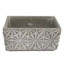 BETÓNOVÝ KVETINÁČ, TVAR TEHLY, VZOR HVIEZDY, SIVÁ