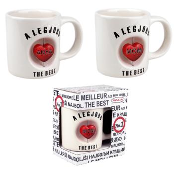 KERAMICKÝ HRNČEK 3D "LEGJOBB ANYA" V JEDNOSTRANNEJ DARČEKOVEJ KRABIČKE