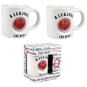 KERAMICKÝ HRNČEK 3D "LEGJOBB APA" V JEDNOSTRANNEJ DARČEKOVEJ KRABIČKE