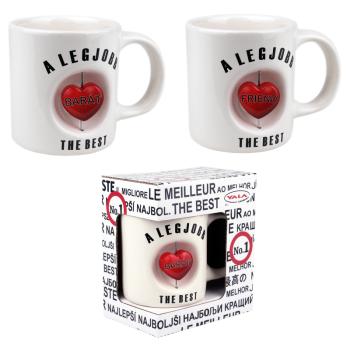 KERAMICKÝ HRNČEK 3D "LEGJOBB BARÁT" V JEDNOSTRANNEJ DARČEKOVEJ KRABIČKE