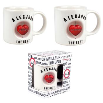 KERAMICKÝ HRNČEK 3D "LEGJOBB FÉRJ" 1 STRANA DARČEKOVÁ KRABIČKA