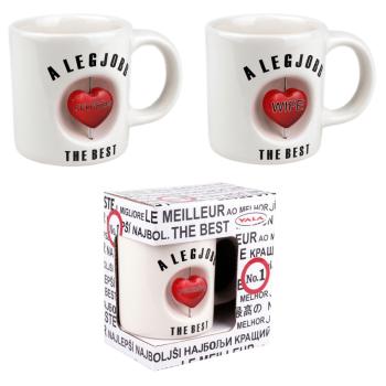 KERAMICKÝ HRNČEK 3D "LEGJOBB FELESÉG" V JEDNOSTRANNEJ DARČEKOVEJ KRABIČKE