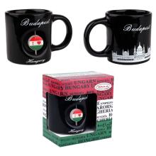 KERAMICKÝ HRNČEK 3D "BUDAPEST"1 STRANA ČIERNA