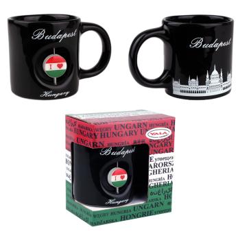 KERAMICKÝ HRNČEK 3D "BUDAPEST"1 STRANA ČIERNA