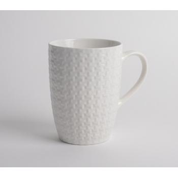 KERAMICKÝ HRNČEK 3D PLETENÝ SVETER, BIELY