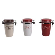 KERAMICKÁ FĽAŠA SO ZAPÍNANÍM, S OZNAČENÍM "TEA", BÉŽOVÁ ALEBO BIELA ALEBO ČERVENÁ