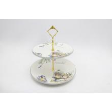 KERAMICKÁ OBETNÁ SÚPRAVA, 2 POSCHODIA, LEVANDUĽOVÝ VZOR