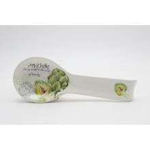 KERAMICKÝ DREVENÝ DRŽIAK NA LYŽICU, VZOR ARTIČOK