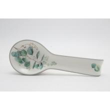 KERAMICKÝ DREVENÝ DRŽIAK NA LYŽICU, VZOR EUKALYPTUS