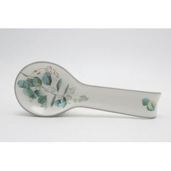 KERAMICKÝ DREVENÝ DRŽIAK NA LYŽICU, VZOR EUKALYPTUS