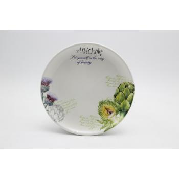 KERAMICKÝ TANIER, OKRÚHLY, VZOR ARTIČOK
