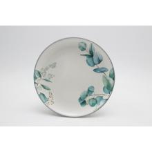 KERAMICKÝ TANIER, OKRÚHLY, VZOR EUKALYPTUS