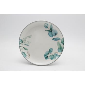 KERAMICKÝ TANIER, OKRÚHLY, VZOR EUKALYPTUS