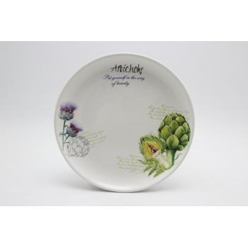 KERAMICKÝ TANIER, OKRÚHLY, VZOR ARTIČOK