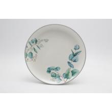 KERAMICKÝ TANIER, OKRÚHLY, VZOR EUKALYPTUS