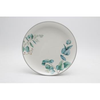 KERAMICKÝ TANIER, OKRÚHLY, VZOR EUKALYPTUS