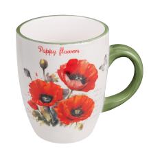 KERAMICKÝ HRNČEK, VZOR ČERVENÝ MAK