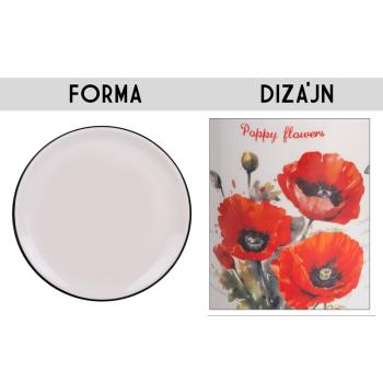 KERAMICKÝ TANIER, VZOR ČERVENÝCH MAKOV