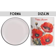 KERAMICKÝ TANIER, VZOR ČERVENÝCH MAKOV