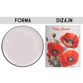 KERAMICKÝ TANIER, VZOR ČERVENÝCH MAKOV