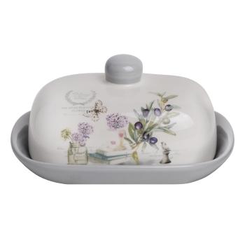 KERAMICKÁ MISKA NA MASLO, VZOR OLIVOVÝCH BOBÚĽ