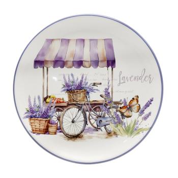 KERAMICKÝ TANIER, LEVANDUĽOVÝ VZOR