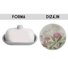 KERAMICKÁ MISKA NA MASLO, VZOR POĽNÝCH KVETOV