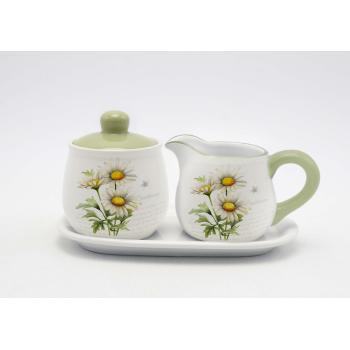 KERAMICKÁ SÚPRAVA NA MLIEKO A CUKOR, VZOR SEDMOKRÁSKY