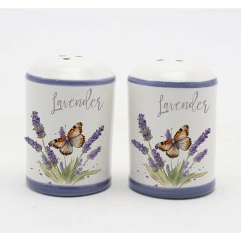 KERAMICKÁ SÚPRAVA SOĽNIČKY A KORENIČKY, VZOR LEVANDUĽA