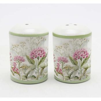 KERAMICKÁ SÚPRAVA SOĽNIČKY A KORENIČKY, VZOR POĽNÝCH KVETOV