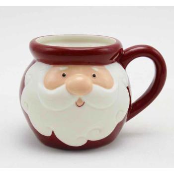 KERAMICKÝ HRNČEK, HLAVA SANTA CLAUSA, 3D VZOR