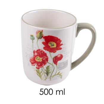 KERAMICKÝ HRNČEK, MAKOVÝ KVET