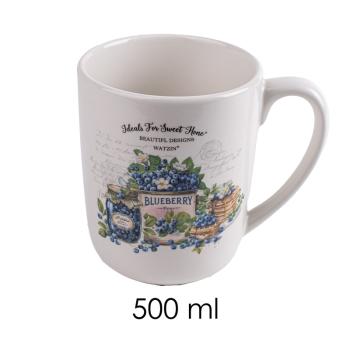 KERAMICKÝ HRNČEK S NÁPISOM " BLUEBERRY", ČUČORIEDKA