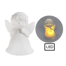 PORCELÁN S LED DIÓDOU, ANJEL, BIELY