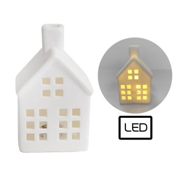 PORCELÁNOVÝ LED, DOMČEK S CHÉMIOU, BIELY