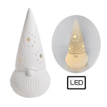 PORCELÁN S LED DIÓDOU, VIANOČNÝ ŠKRIATOK, BIELY