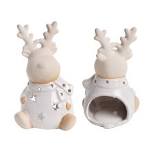 PORCELÁNOVÝ SVIETNIK, JELEŇ, BIELY KRÉM