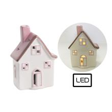 PORCELÁNOVÝ DOMČEK, LEDDEL, BIELO-RUŽOVÝ