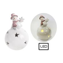 PORCELÁNOVÝ SNEHULIAK, VEDENÝ, NA GULI, BIELO-RUŽOVÝ