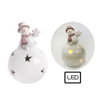 PORCELÁNOVÝ SNEHULIAK, VEDENÝ, NA GULI, BIELO-RUŽOVÝ