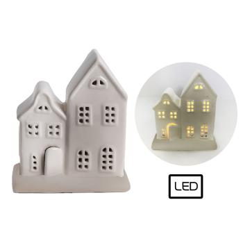 PORCELÁNOVÝ DOMČEK, LEDDEL, SIVÝ