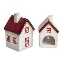 PORCELÁNOVÝ DOMČEK, LEDDEL, ČERVENÁ STRECHA