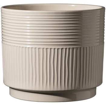 KERAMICKÝ HRNIEC, "NARA SABI", LESKLÝ KRÉMOVÝ