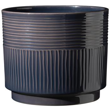 KERAMICKÝ KVETINÁČ, "NARA SABI", LESKLÝ TMAVOMODRÝ