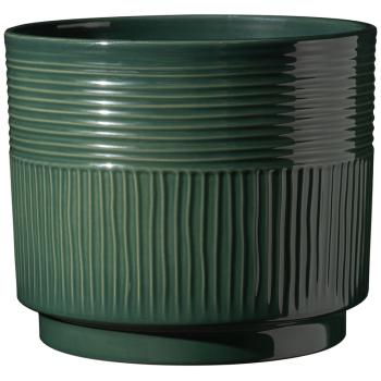 KERAMICKÝ HRNIEC, "NARA SABI", LESKLÝ TMAVOZELENÝ